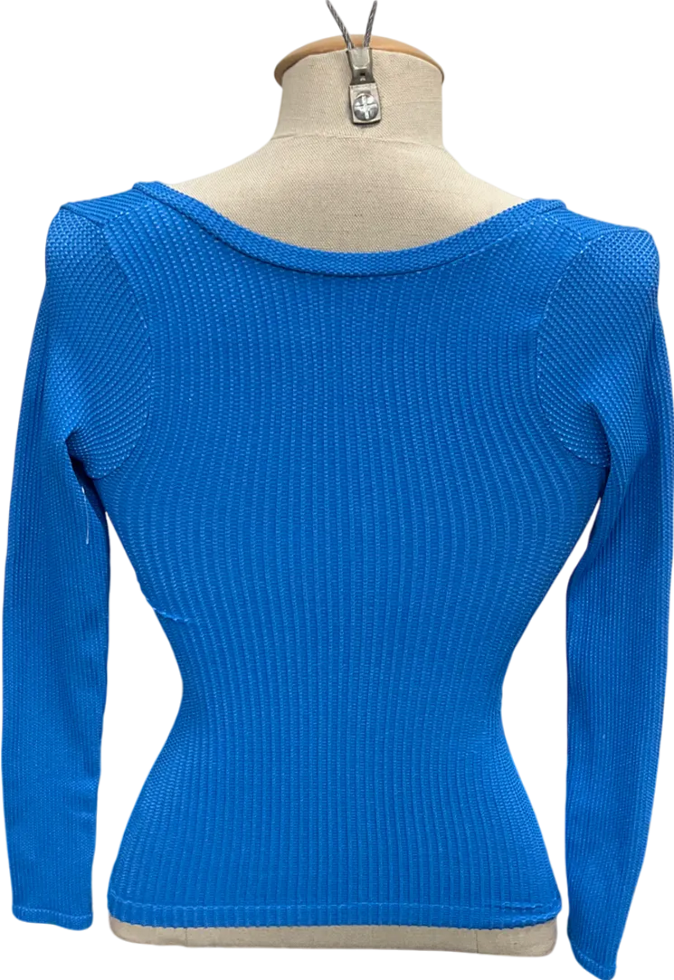 Free People Blue Clean Slate Seamless Top UK XS/S