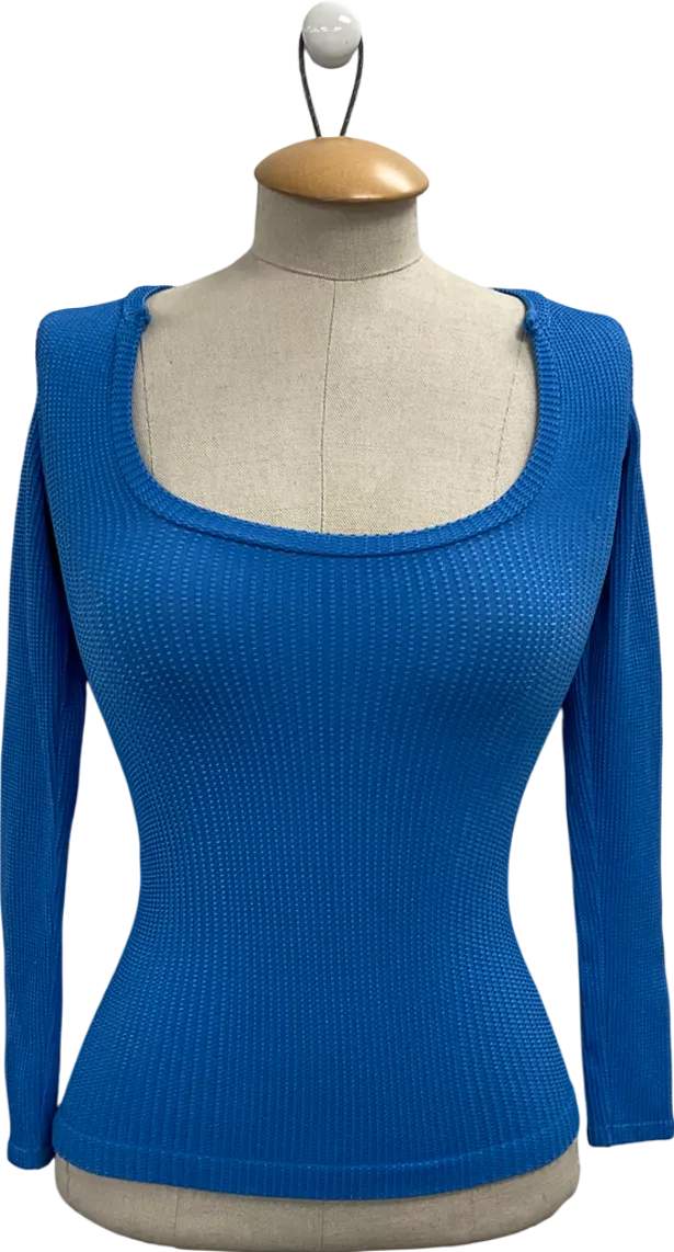 Free People Blue Clean Slate Seamless Top UK XS/S