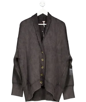 Free People Grey Chamomile Cardigan 100% Cotton UK M