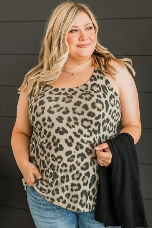 Free To Be Wild Tank Top- Taupe Leopard