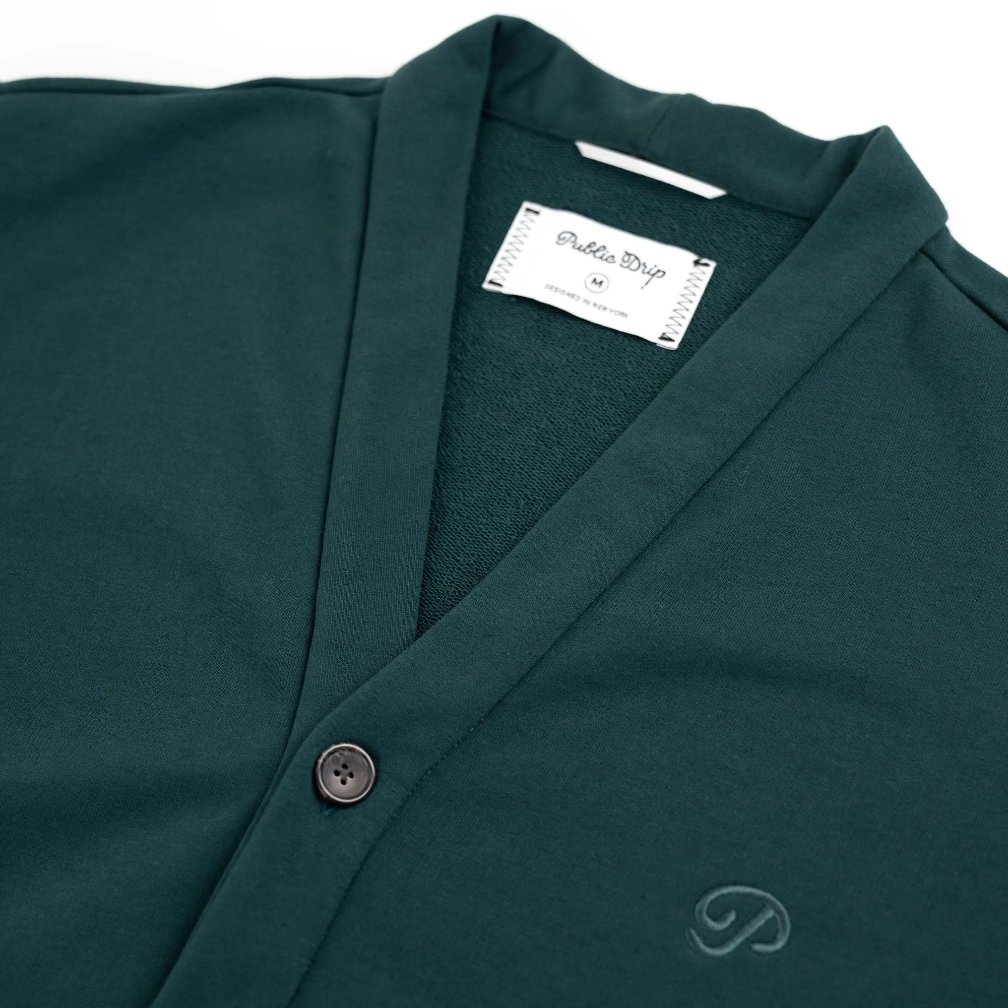 French Terry Cardigan (Forest Green)