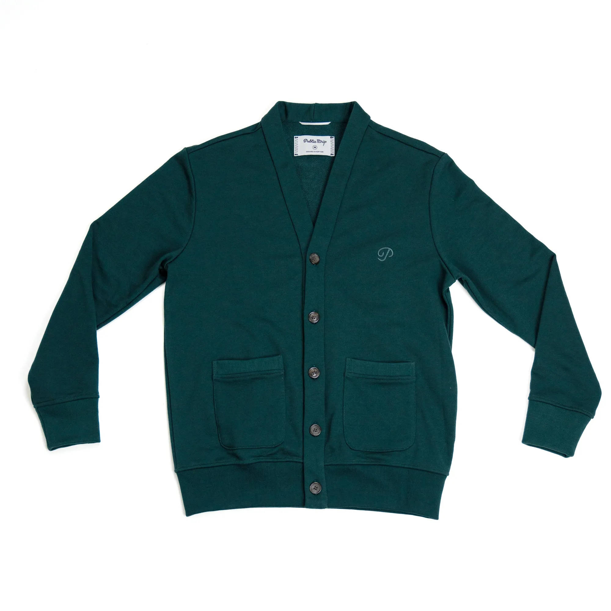 French Terry Cardigan (Forest Green)