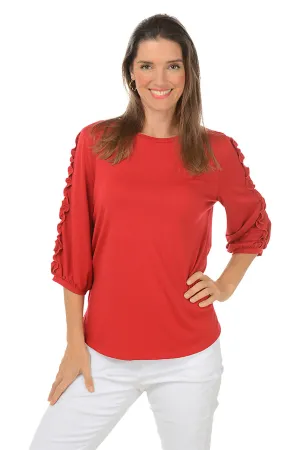 Frilled Sleeve Knit Top