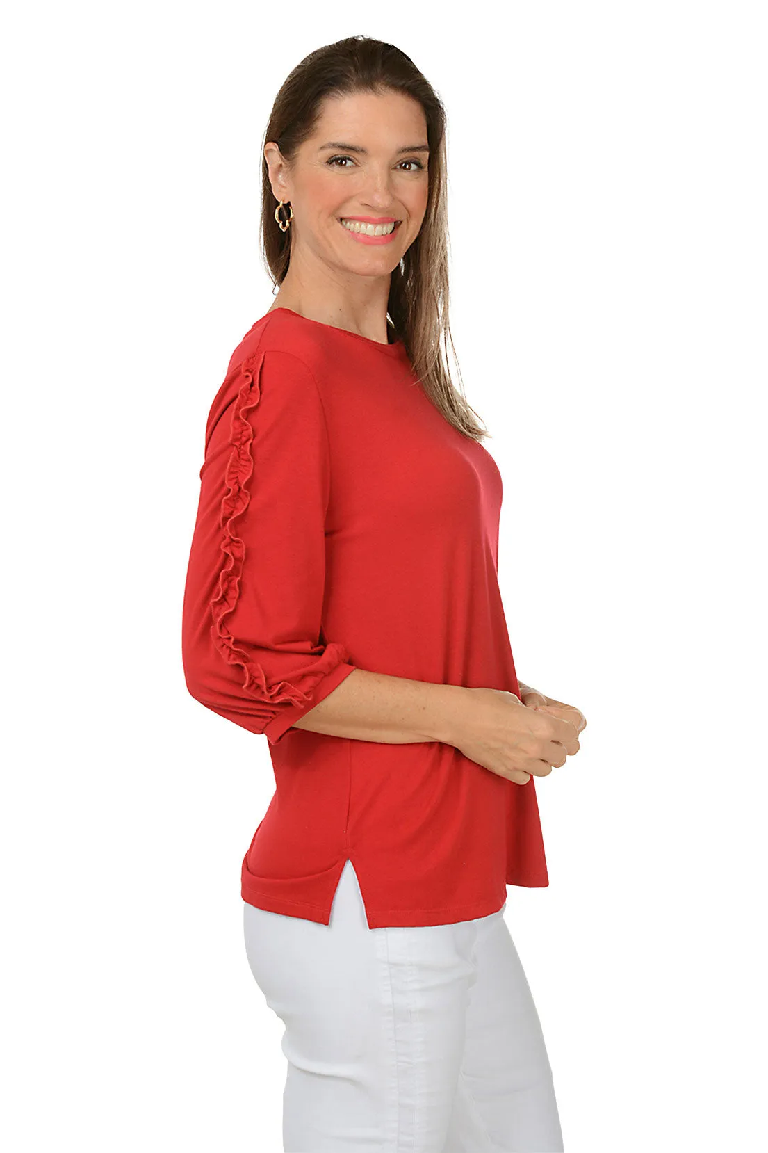 Frilled Sleeve Knit Top
