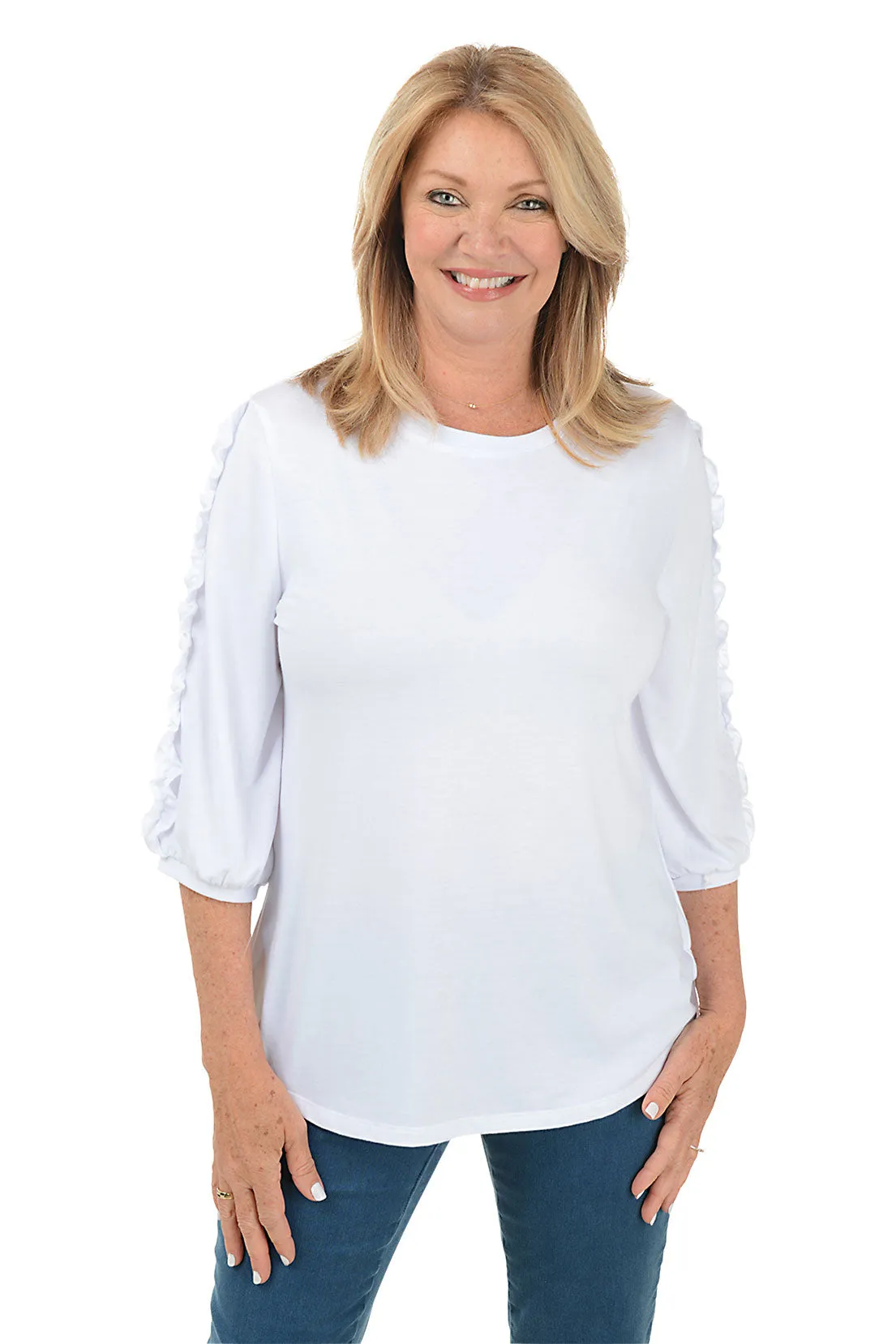 Frilled Sleeve Knit Top
