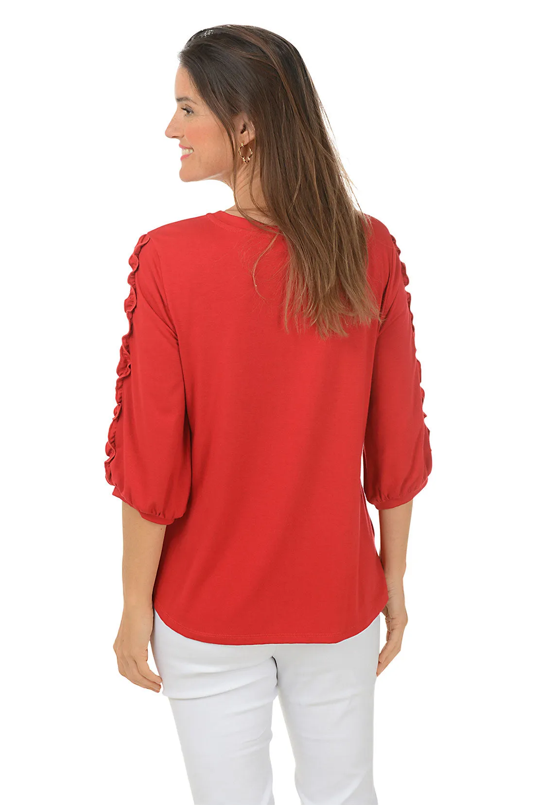 Frilled Sleeve Knit Top