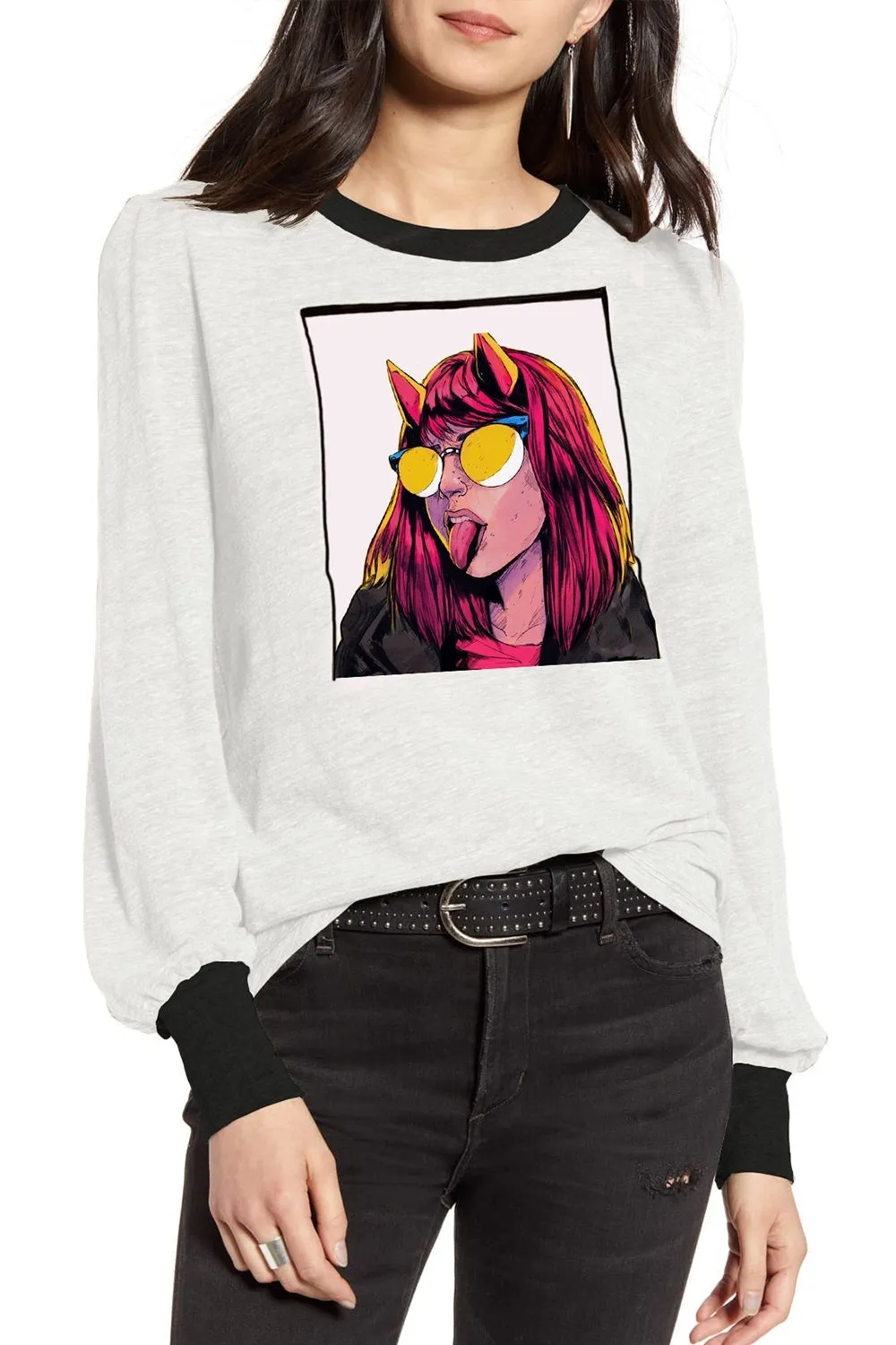 Girl With Horns White T-Shirt