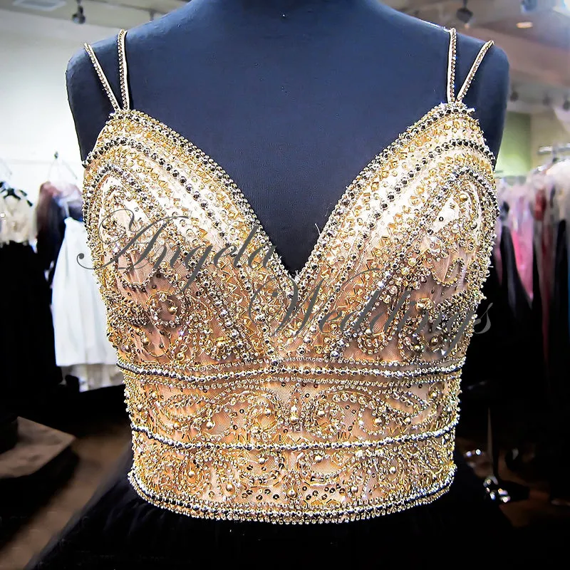 Gold Black Quinceanera Dresses 2018 Sexy Tulle Ball Gowns Real