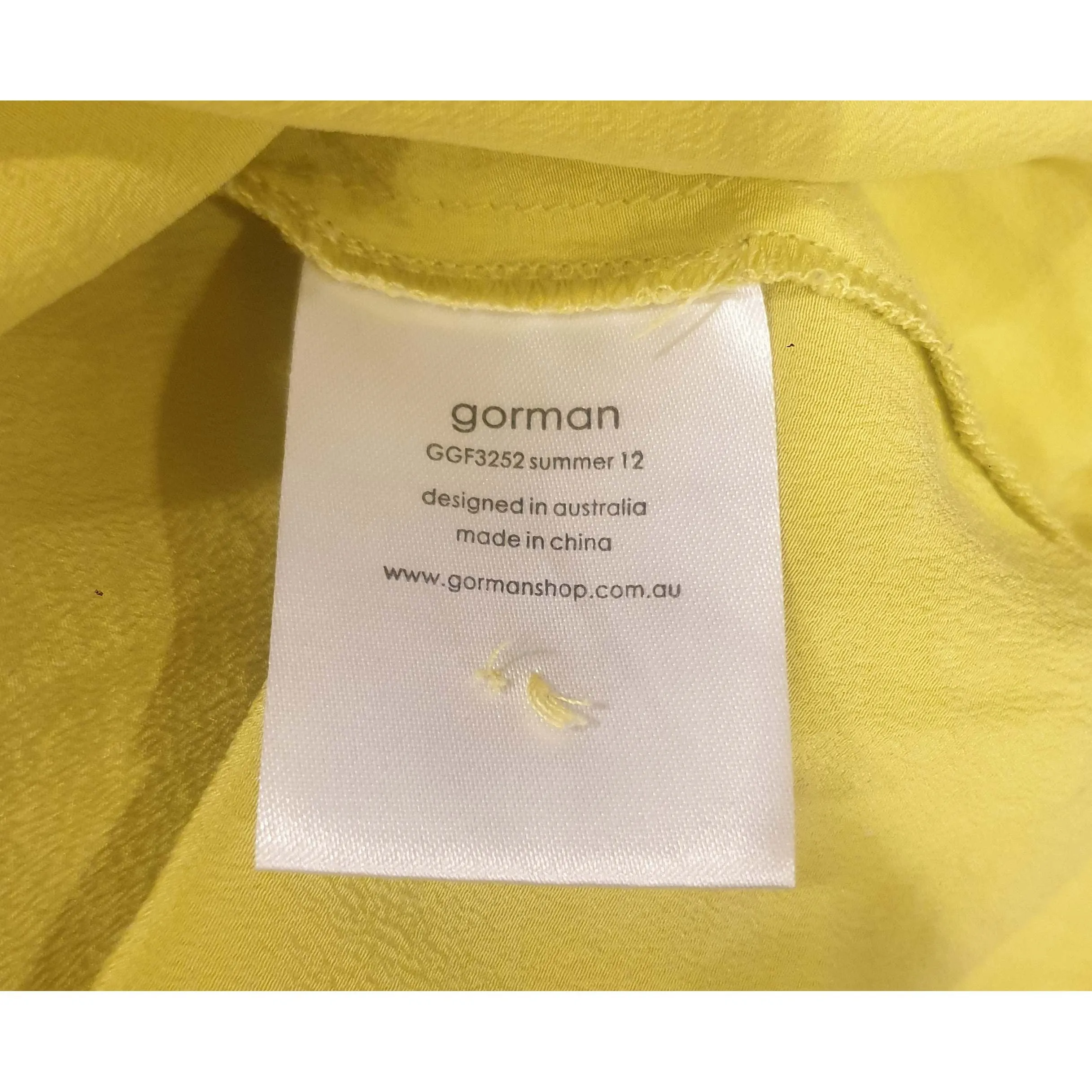 Gorman lime yellow 100% silk sleeveless shirt size 14 (best fits size 12-small 14)