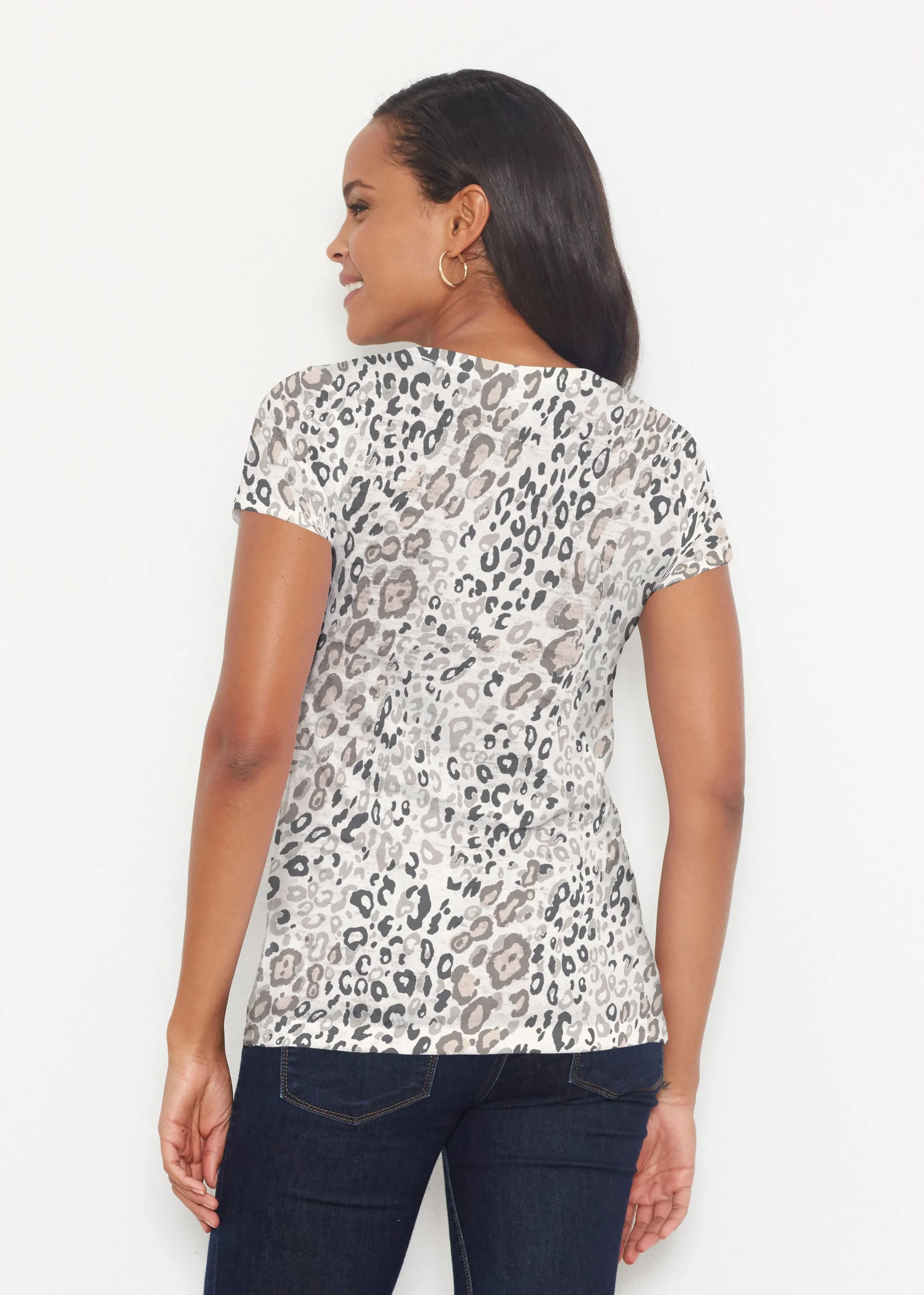 Greek Cat Grey (7752) ~ Signature Short Sleeve Scoop Shirt