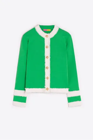 GREEN BICOLOR CARDIGAN