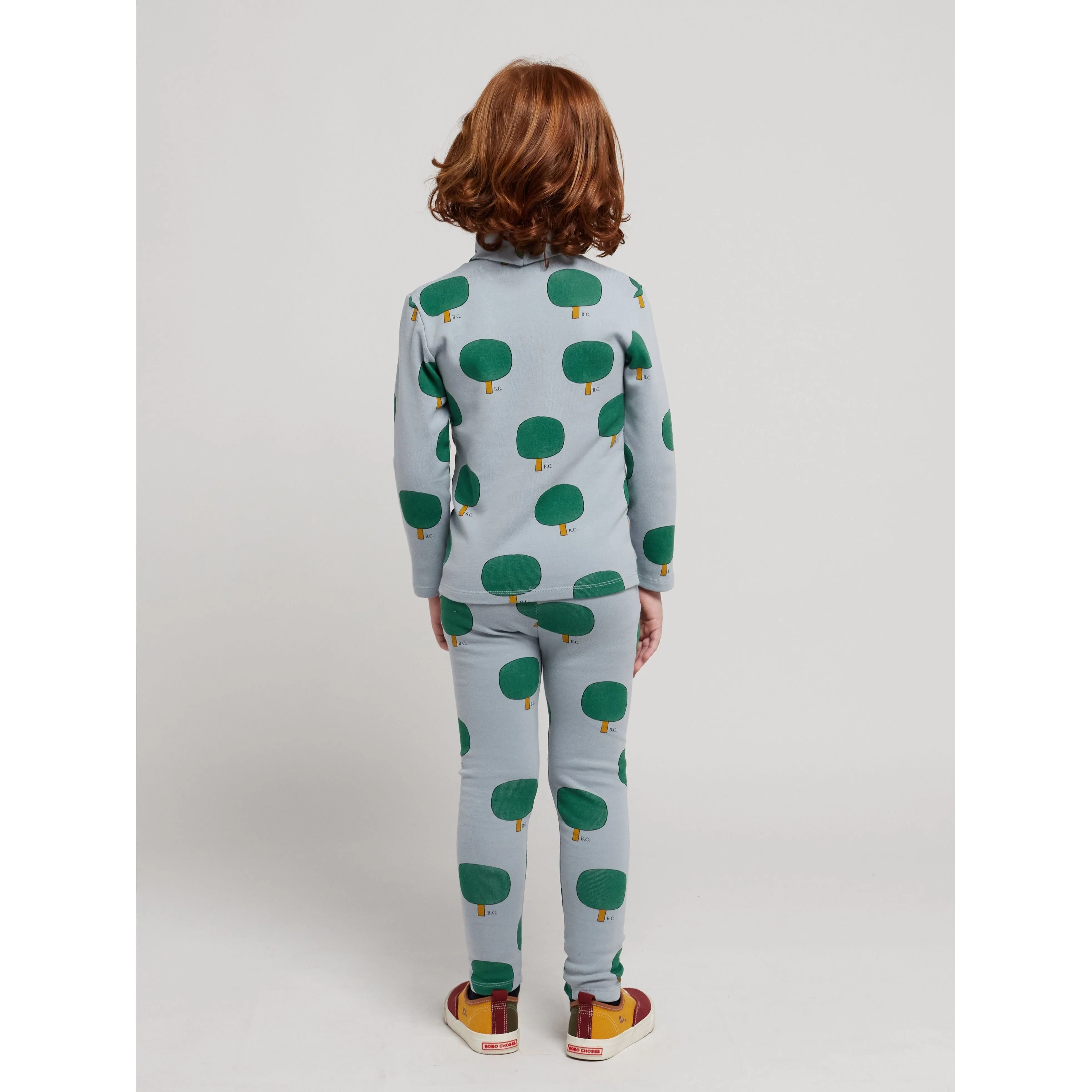 Green Tree All Over Turtle Neck T-Shirt