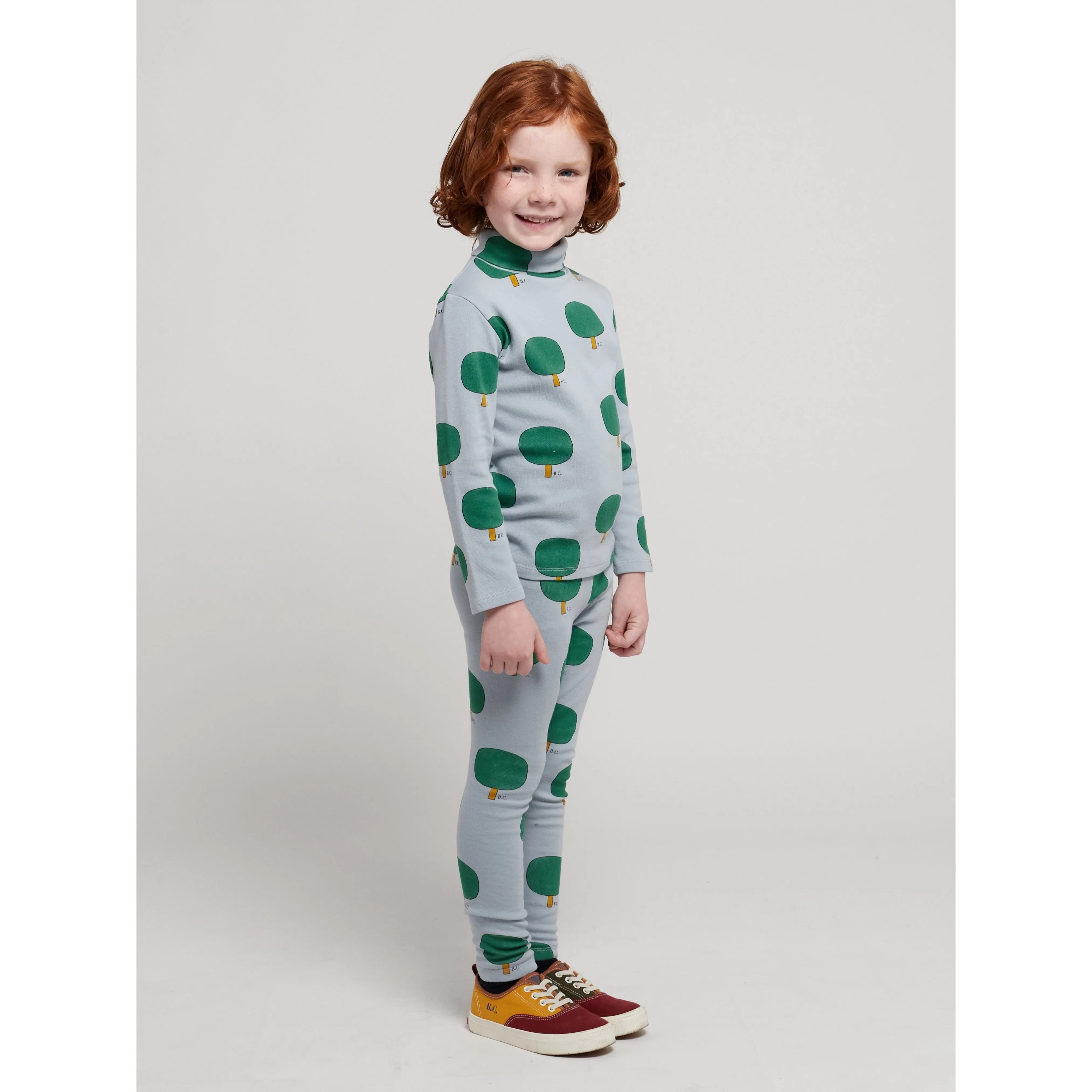 Green Tree All Over Turtle Neck T-Shirt