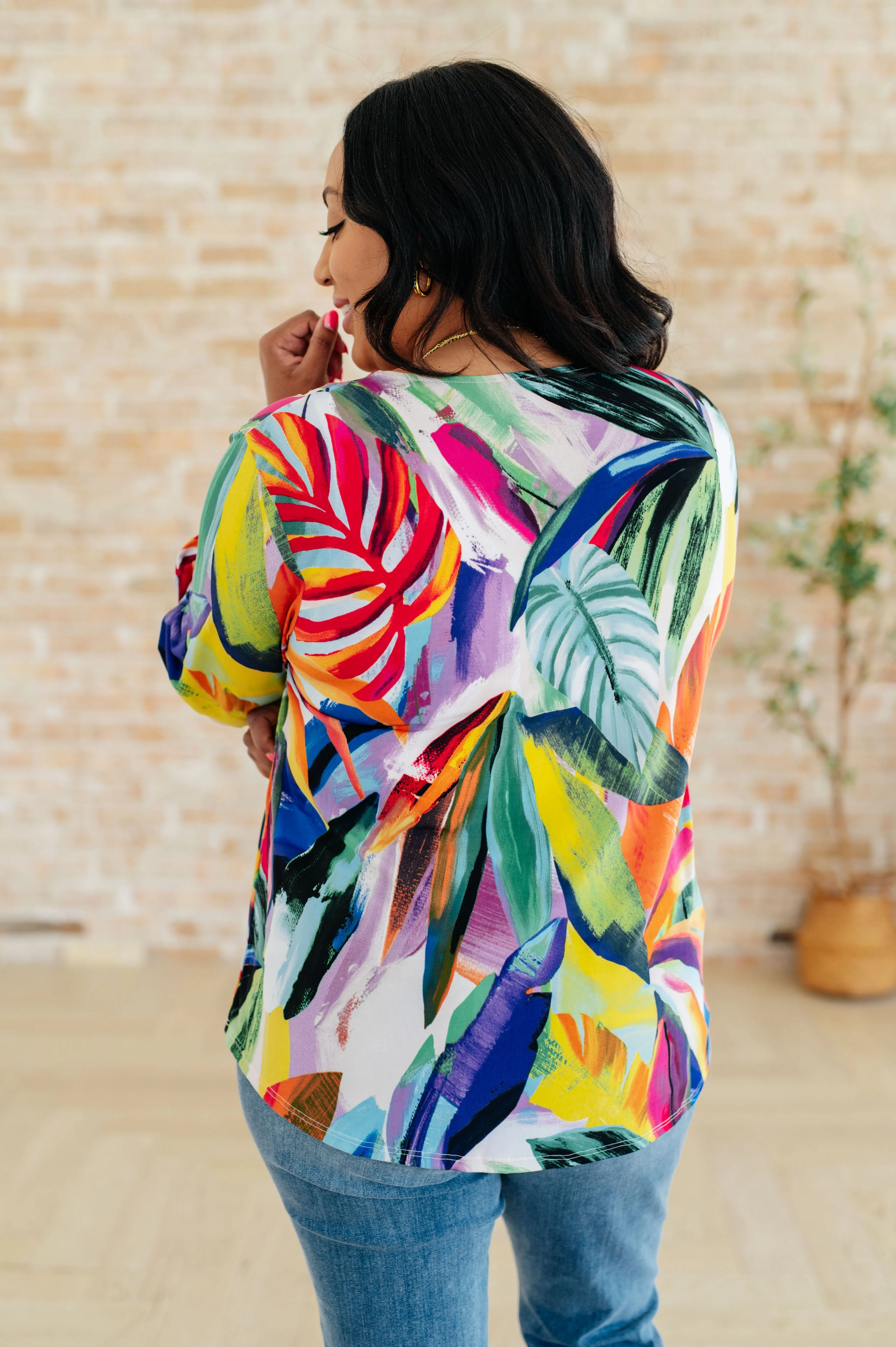 Hazel Blues® |  All Over The World Scoop Neck Blouse