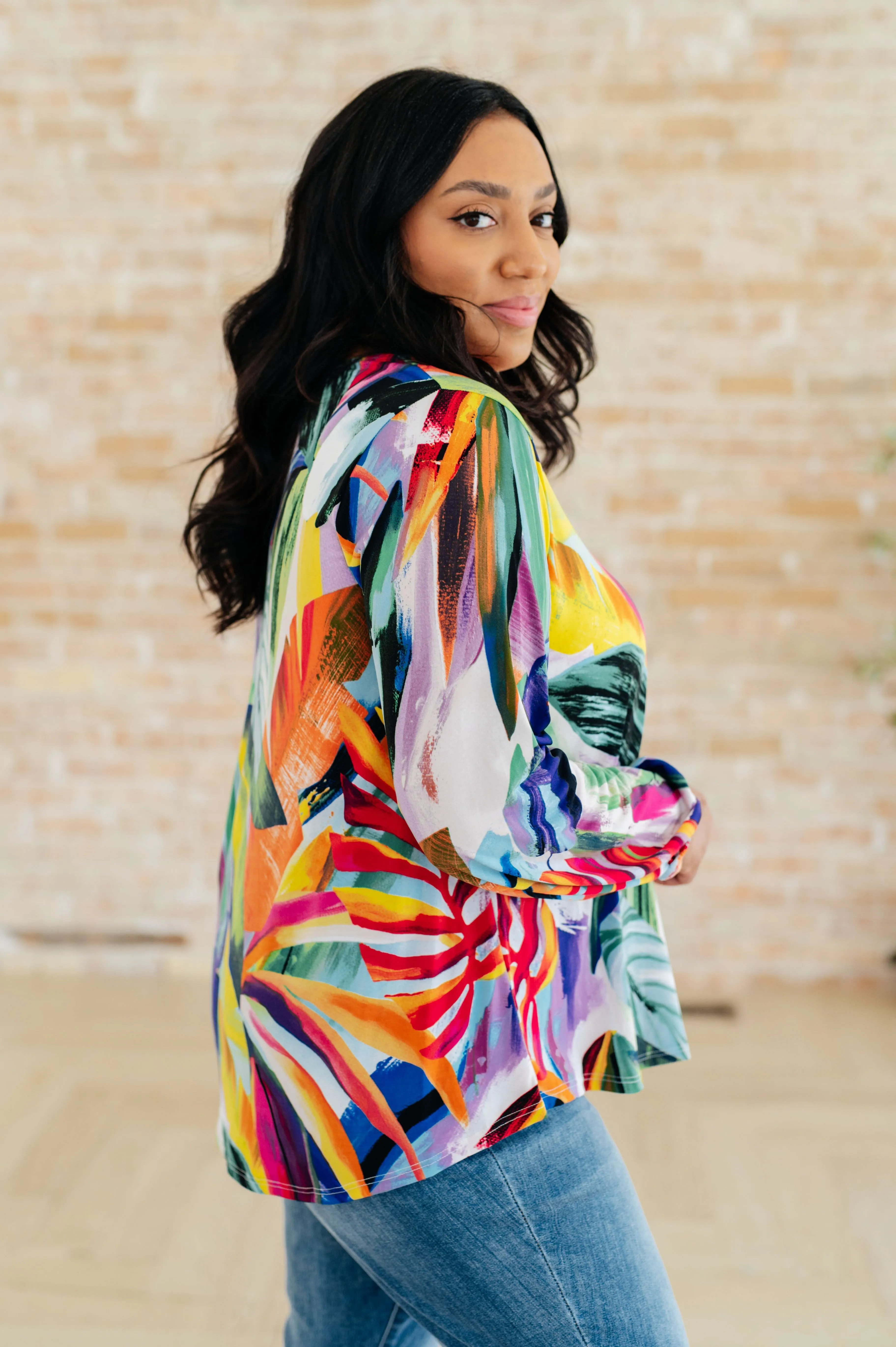 Hazel Blues® |  All Over The World Scoop Neck Blouse
