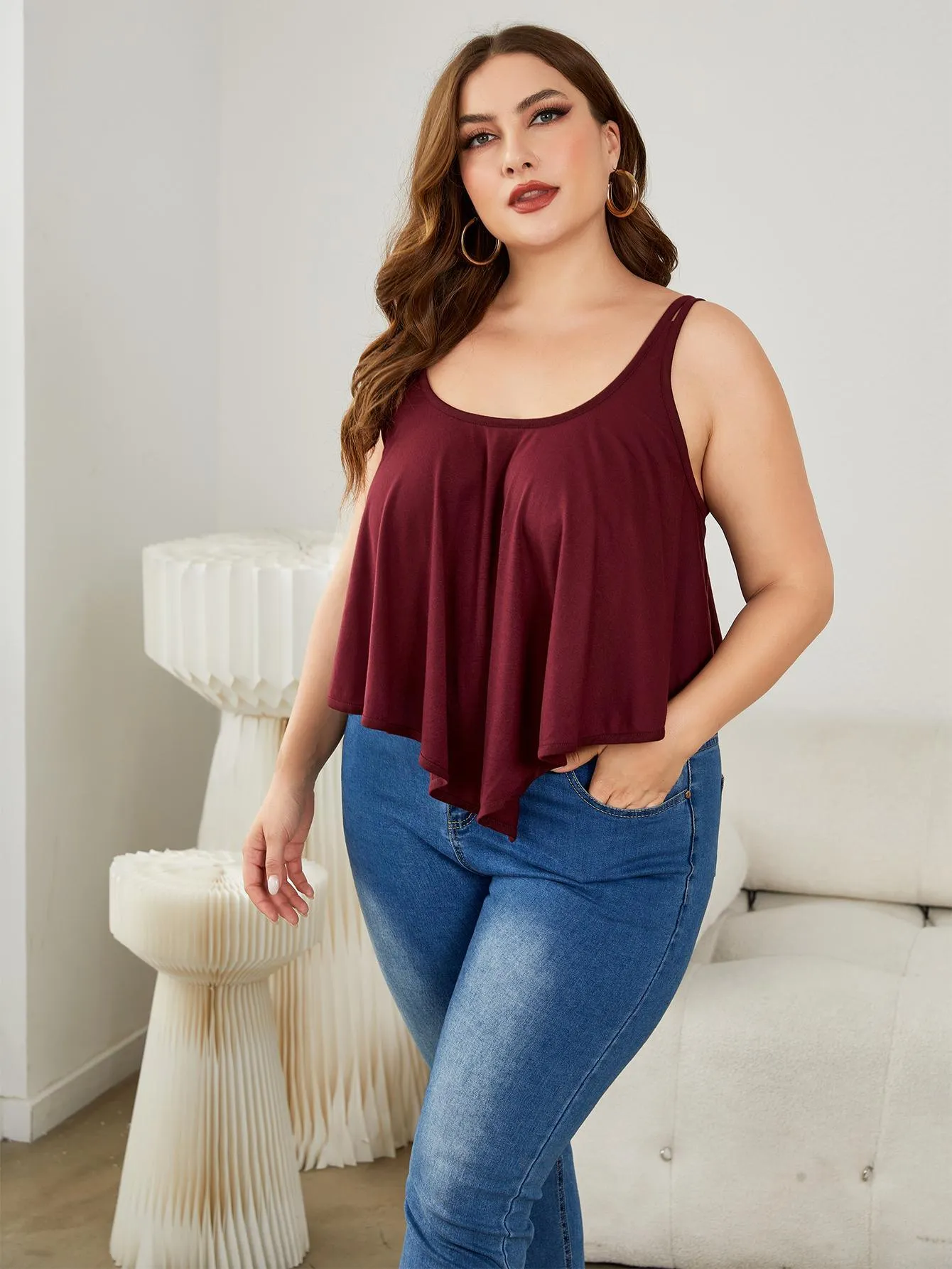 Hazel Blues® | Double-Strap Scoop Neck Cami