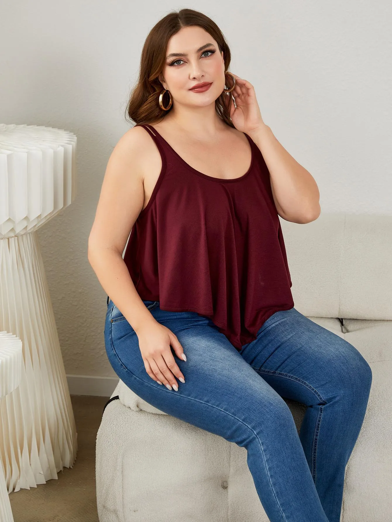 Hazel Blues® | Double-Strap Scoop Neck Cami