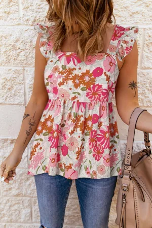 Hazel Blues® |  Floral Square Neck Babydoll Top