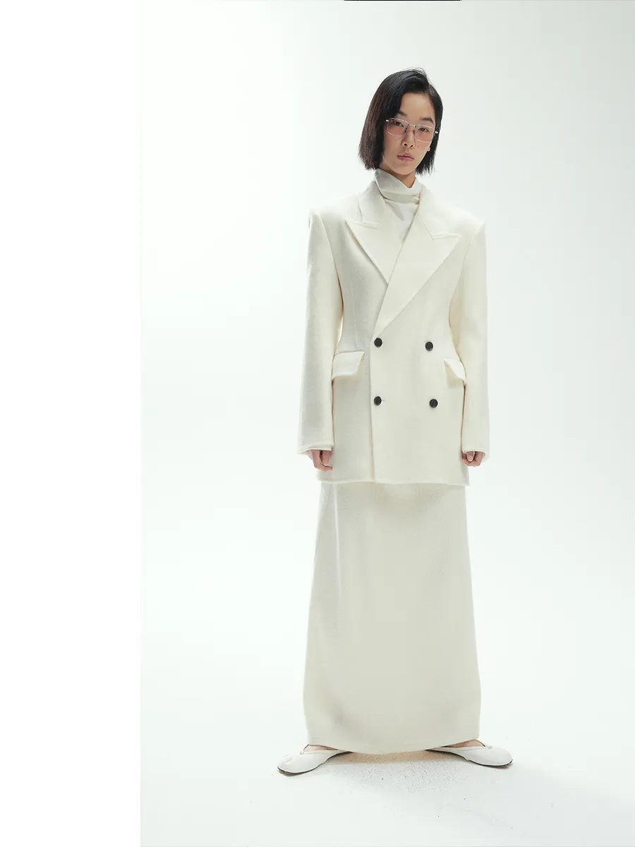 Hourglass Wool Skirt Suit