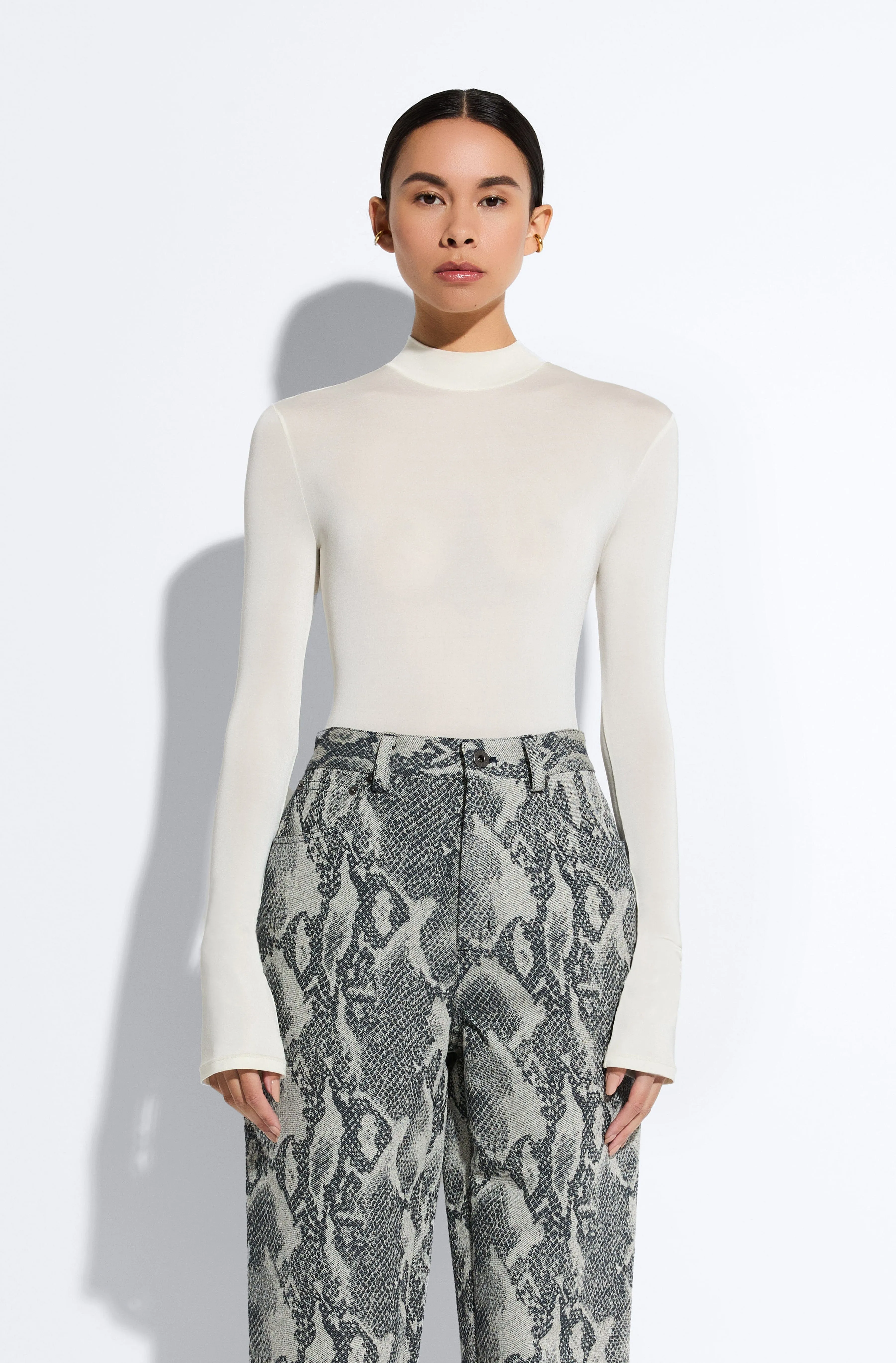 Jersey Mock Neck Bodysuit