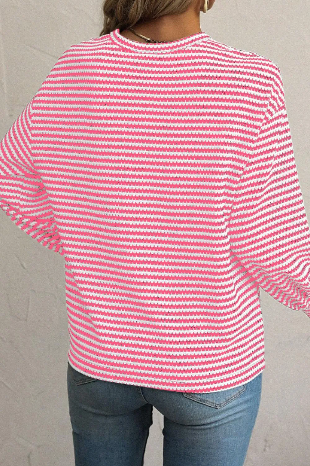 Jessie Jo Striped Round Neck Long Sleeve Top