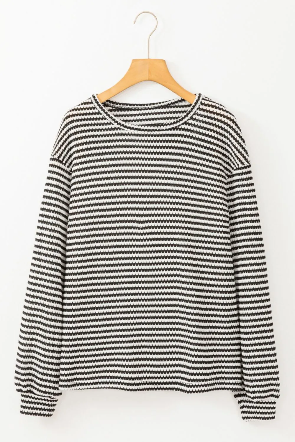 Jessie Jo Striped Round Neck Long Sleeve Top