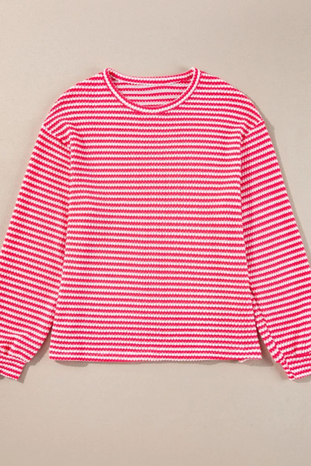 Jessie Jo Striped Round Neck Long Sleeve Top