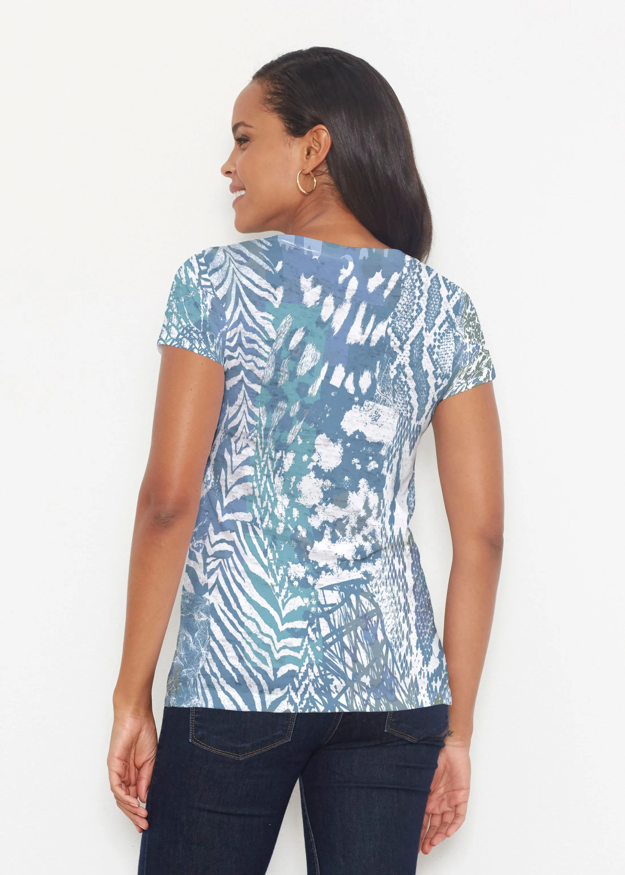 Jungle Warrior Blue (7850) ~ Signature Short Sleeve Scoop Shirt