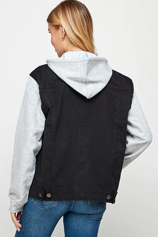 Keep It Cool Denim Jacket with Fleece Hoodie (4 Colors)