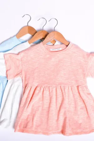 Kids Cotton Blend Short Sleeve Top - Pink
