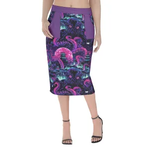 Kraken Invades Tokyo Midi Skirt