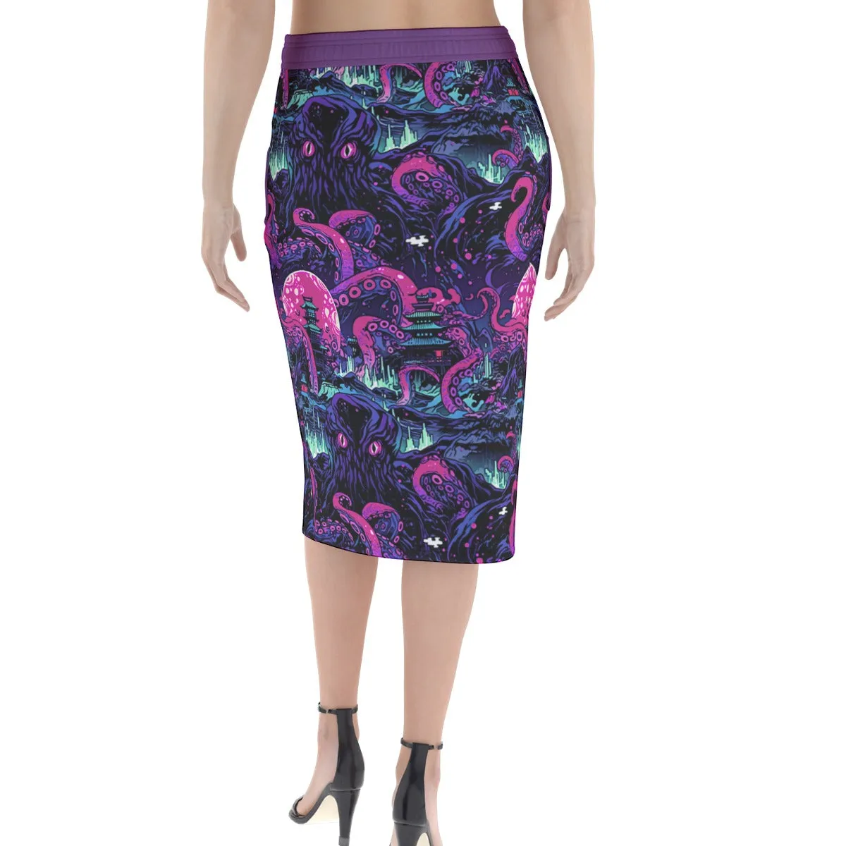 Kraken Invades Tokyo Midi Skirt