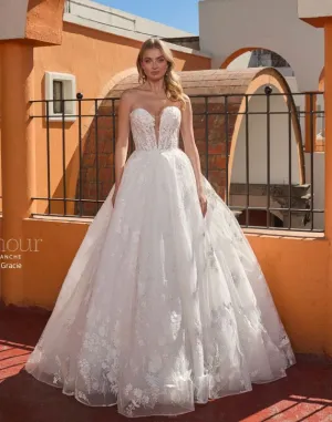 L'amour Size 12 LA24230 Gracie Ivory/Ivory Gown