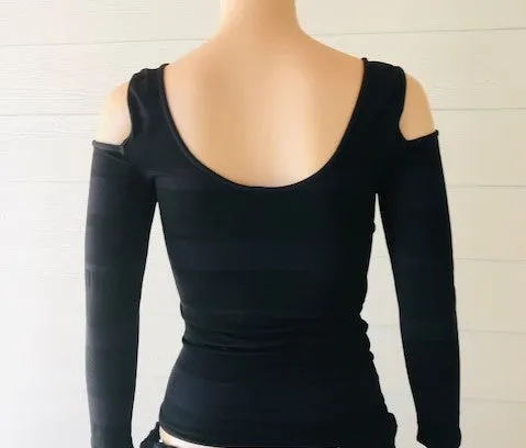 Last Tango Black Cold Shoulder Top