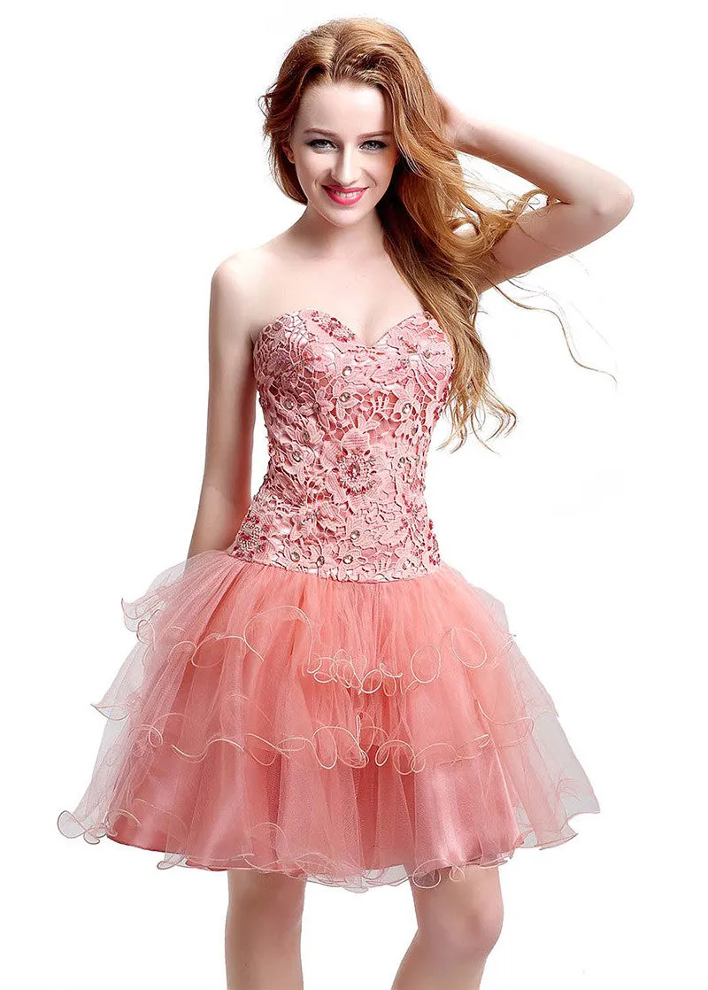 Layered Ball Gown Homecoming Dress