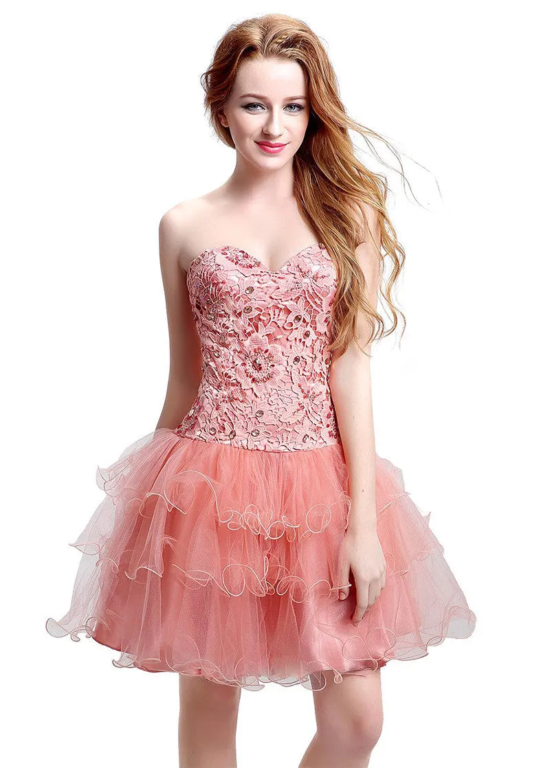 Layered Ball Gown Homecoming Dress