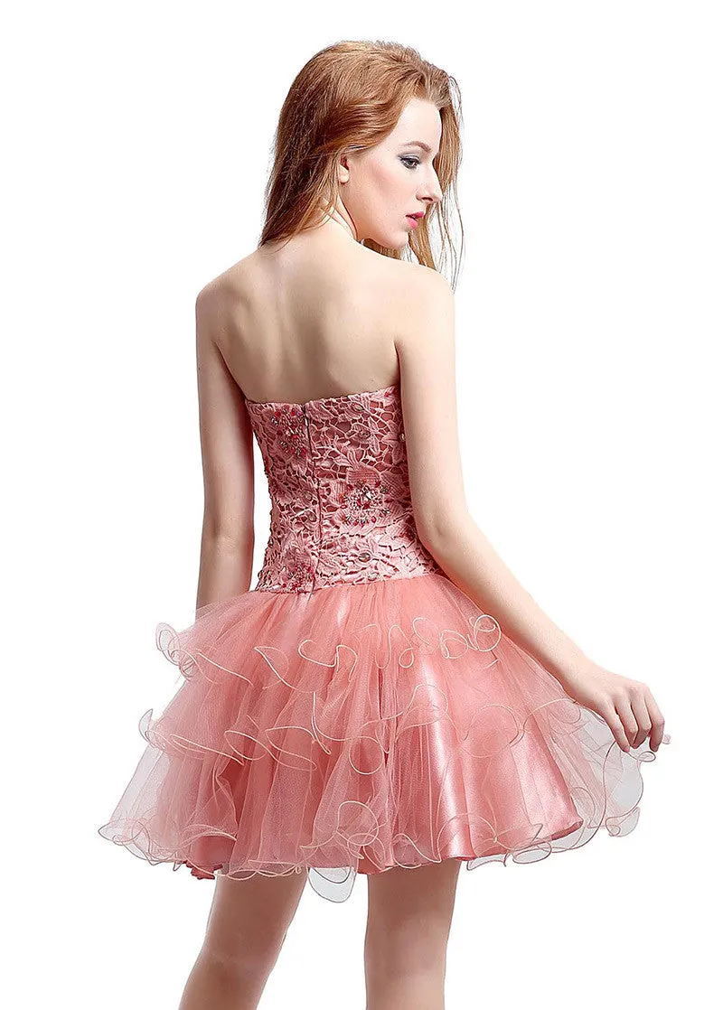 Layered Ball Gown Homecoming Dress