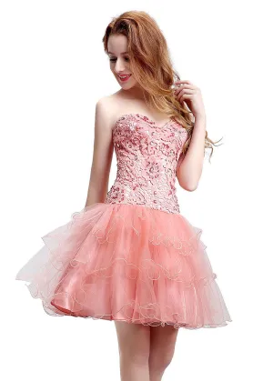 Layered Ball Gown Homecoming Dress