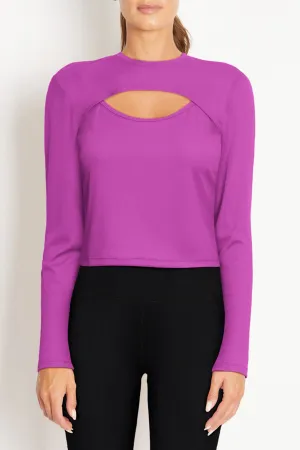 Layla Long Sleeve Top (Purple Cactus Flower)