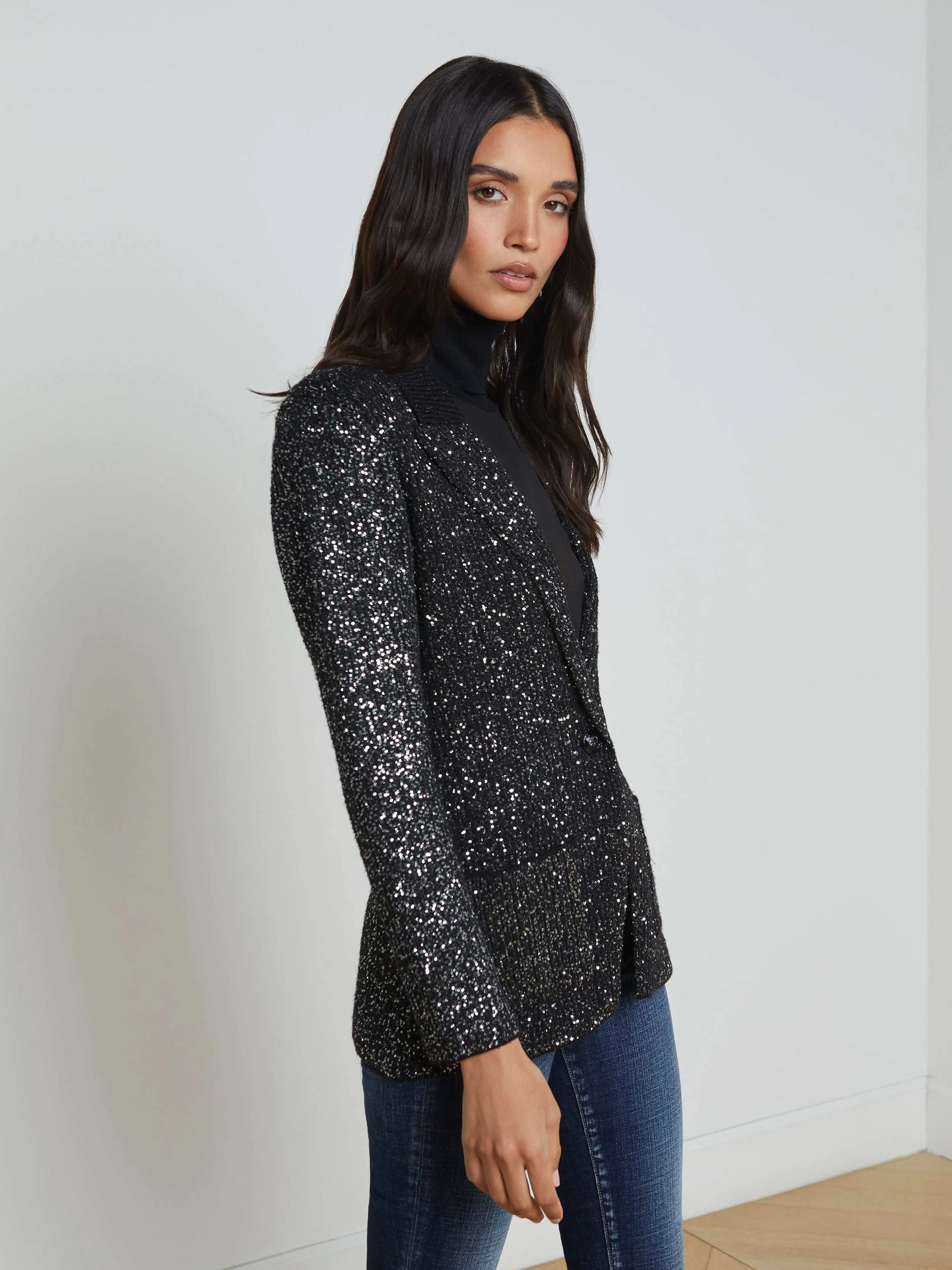 Leonora Sequin Knit Blazer