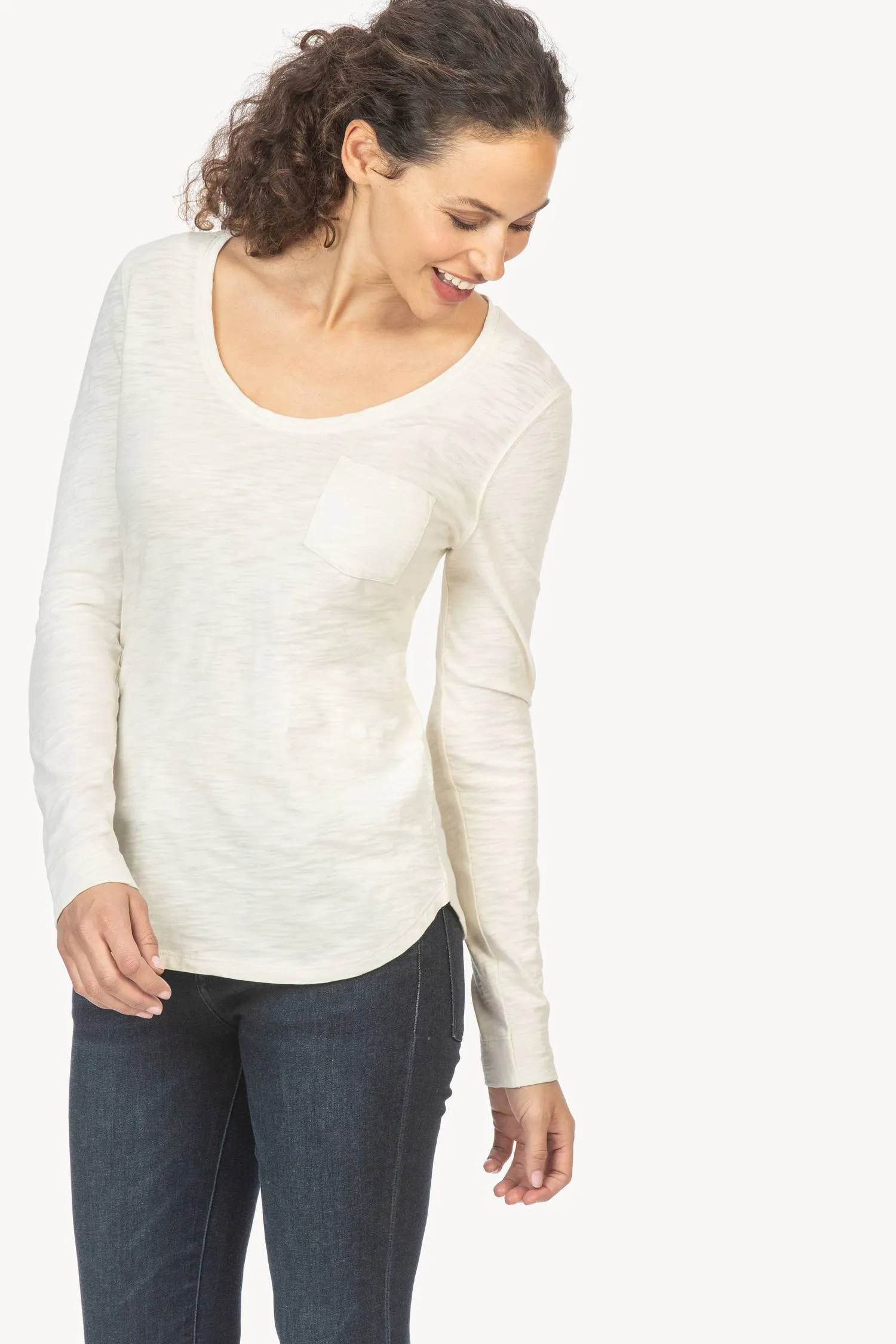 Lilla P Long Sleeve Scoop Neck Tee