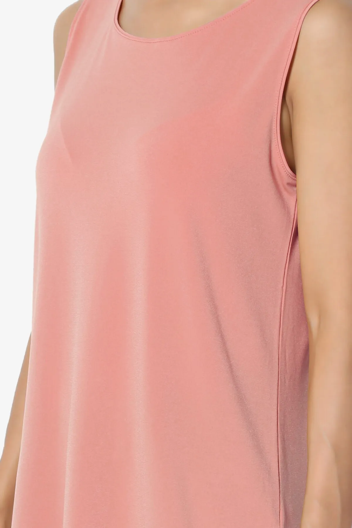 Lilly Sleeveless Side Slit Fluid Knit Tank Top