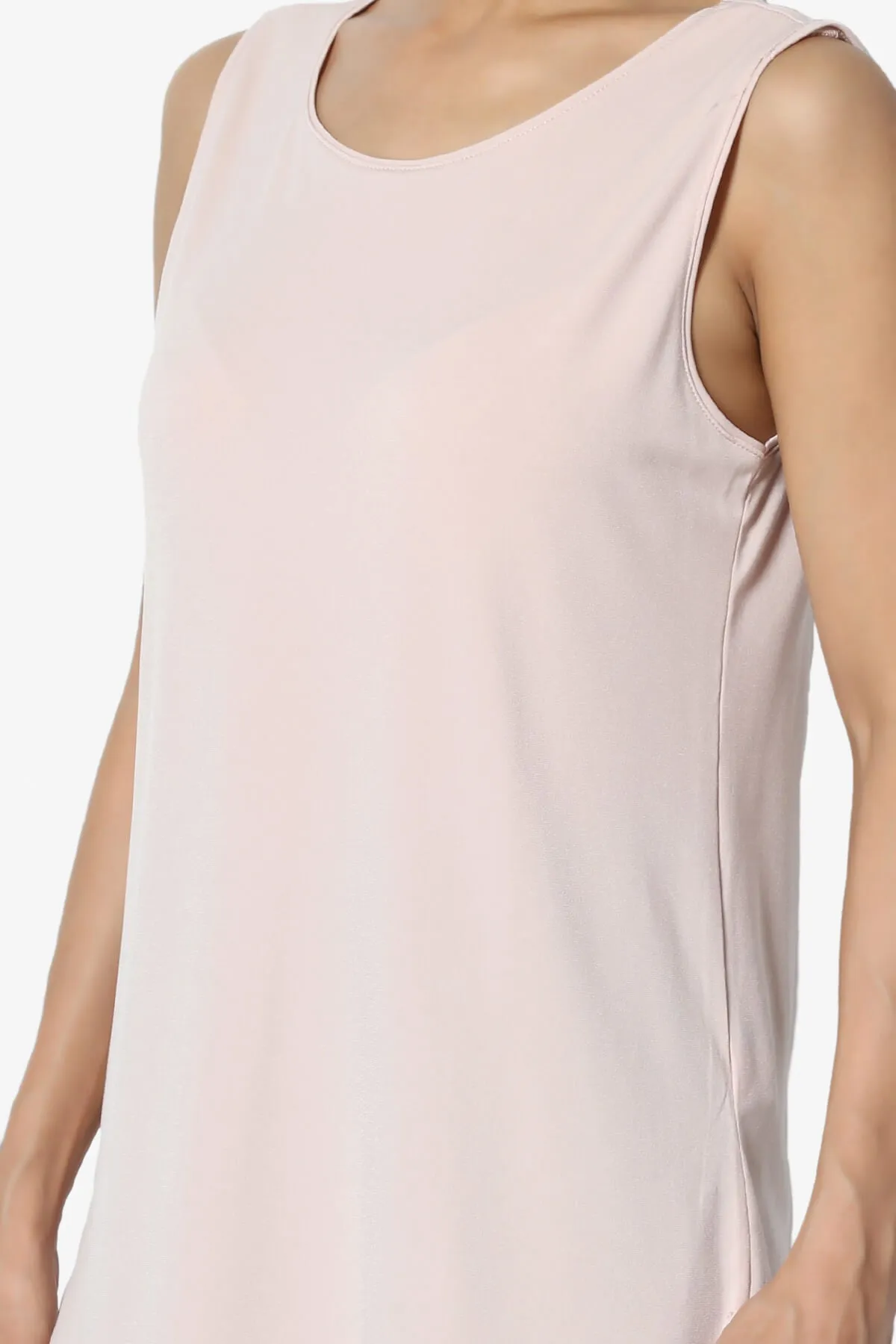 Lilly Sleeveless Side Slit Fluid Knit Tank Top