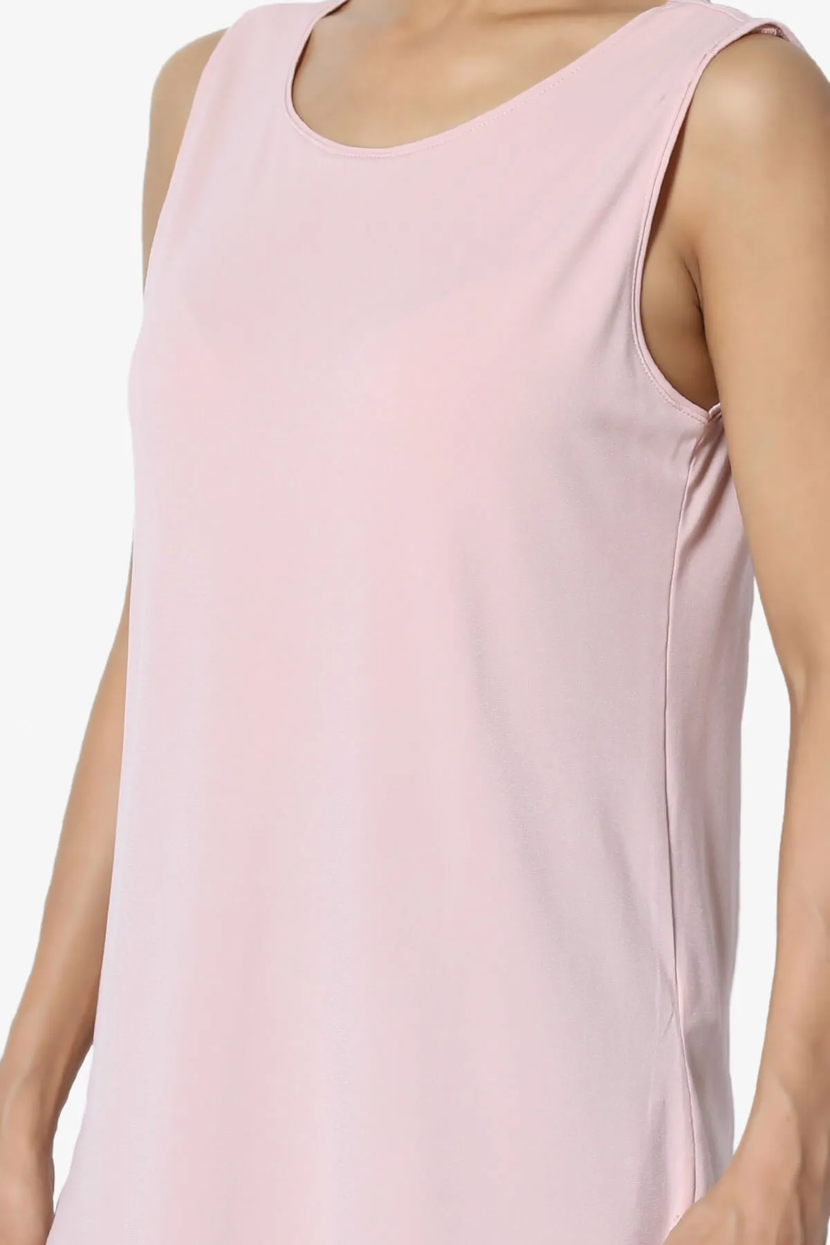 Lilly Sleeveless Side Slit Fluid Knit Tank Top