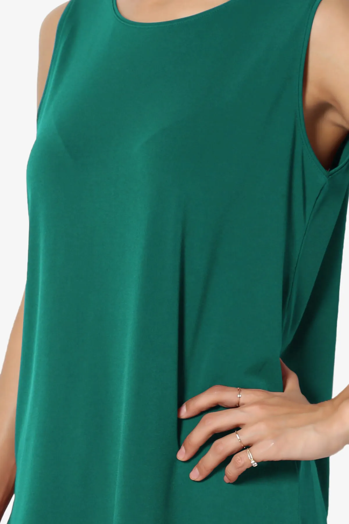 Lilly Sleeveless Side Slit Fluid Knit Tank Top