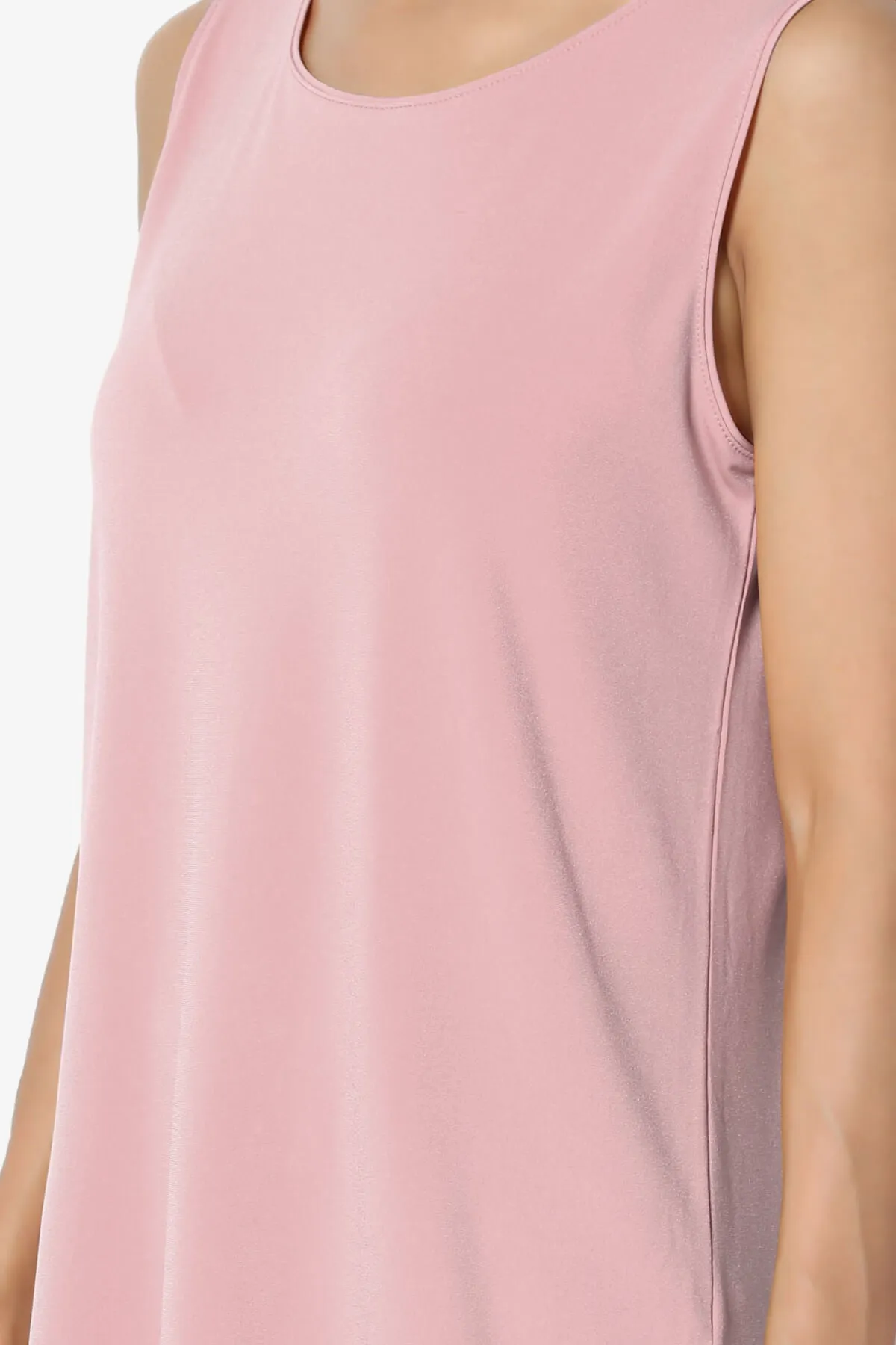 Lilly Sleeveless Side Slit Fluid Knit Tank Top