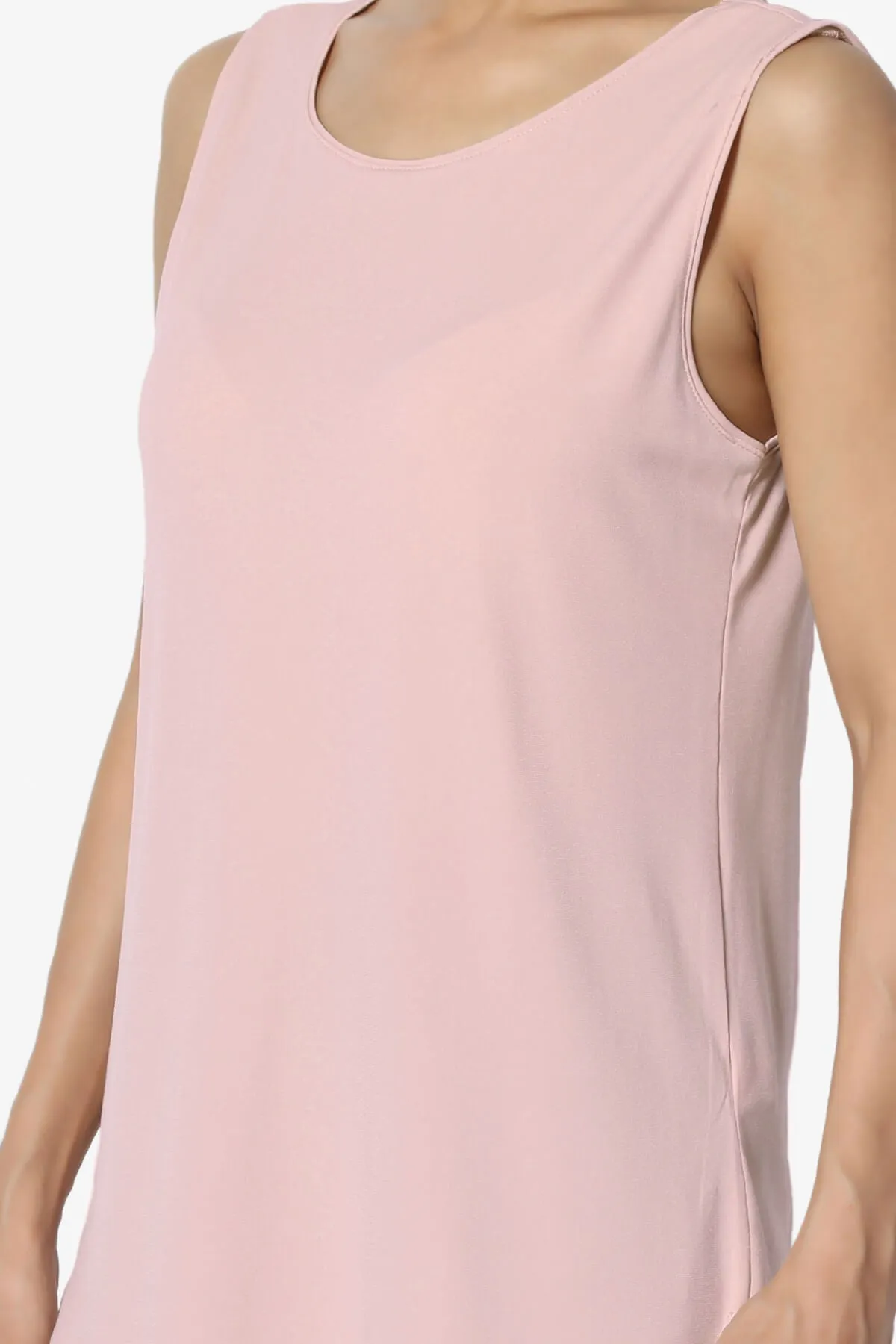 Lilly Sleeveless Side Slit Fluid Knit Tank Top