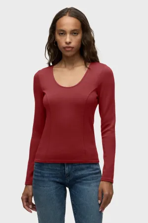 Long Sleeve Scoop Neck Top