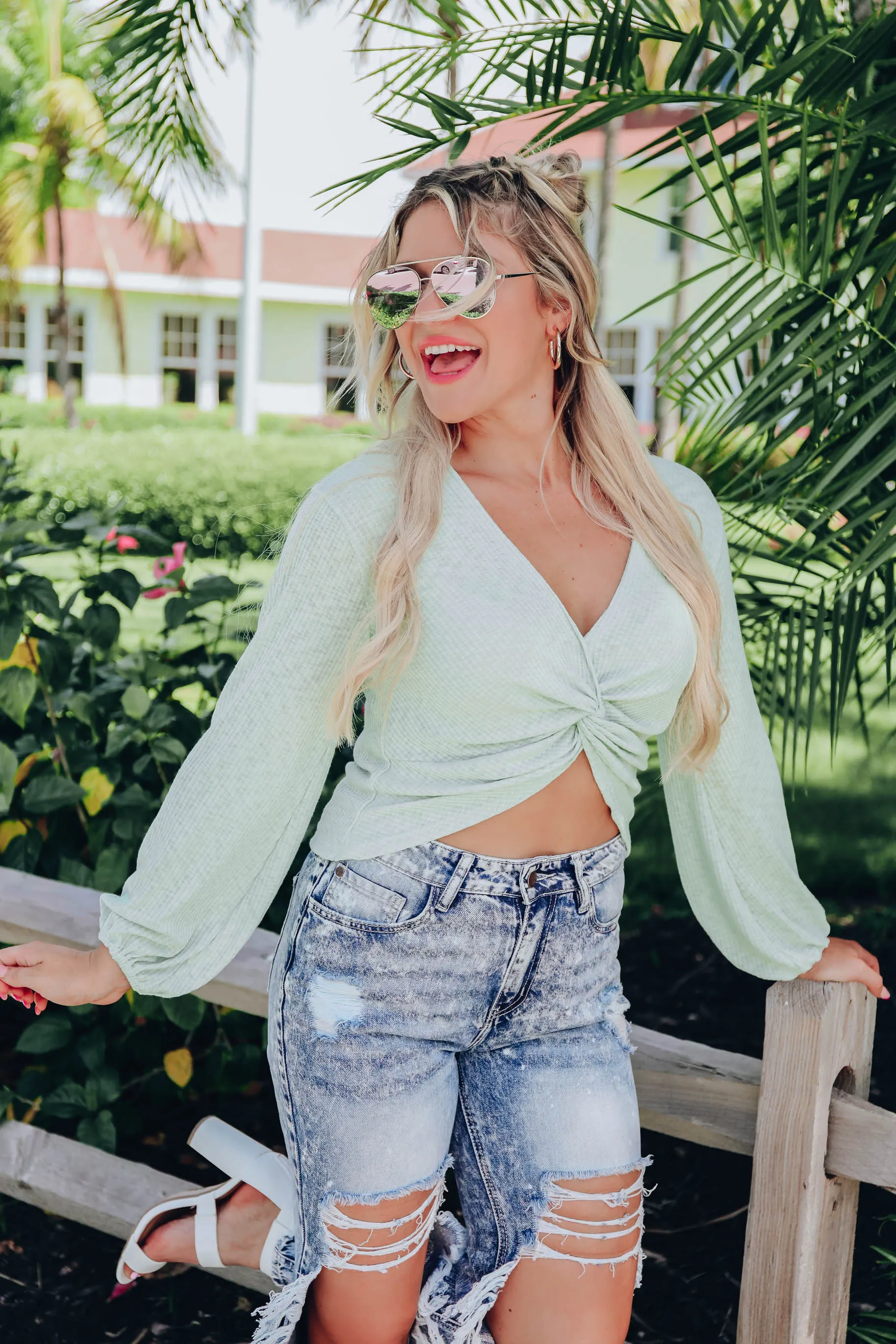 Maelyn Twisted Knot Crop Top