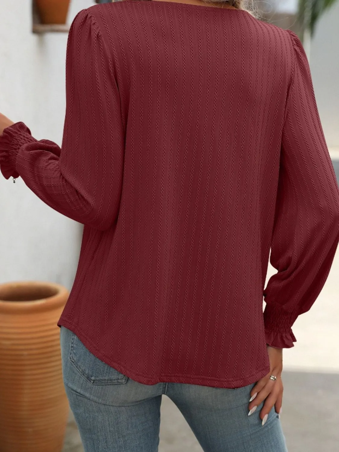 Mandy Square Neck Lantern Sleeve Top (7 Colors)